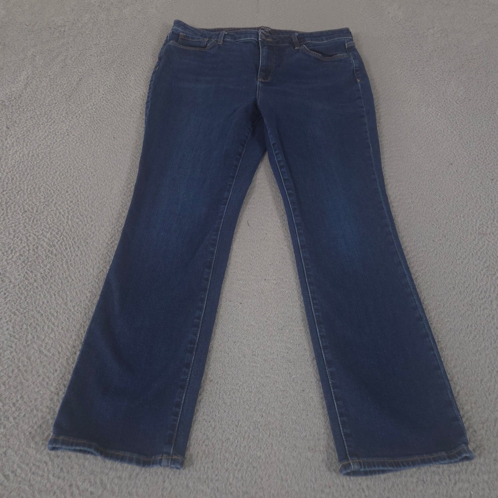 NYDJ Jeans Womens 14 Blue Sheri Slim Dark Wash Stretch Lift Tuck Denim Pants